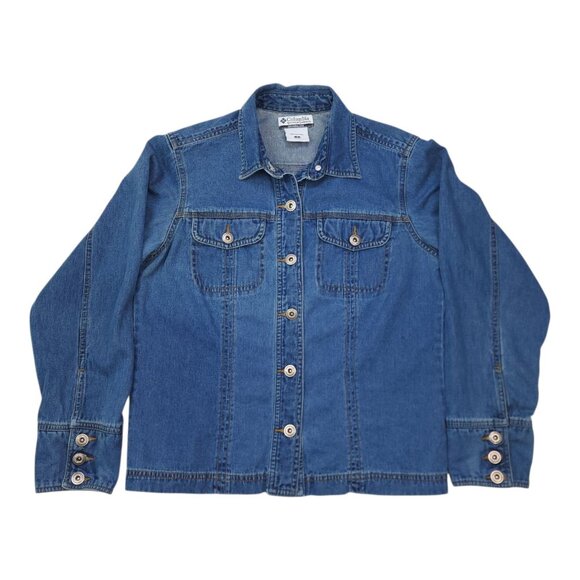 Columbia Womens Small Denim Jacket Shirt Stylish & Durable Cotton Shacket - Picture 1 of 8